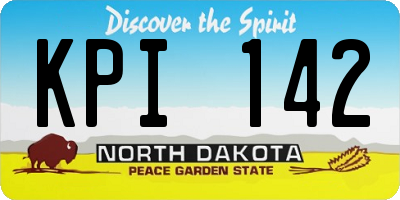 ND license plate KPI142