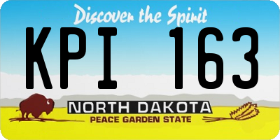 ND license plate KPI163
