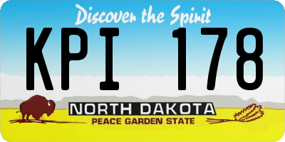 ND license plate KPI178