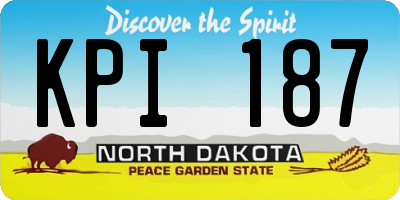 ND license plate KPI187