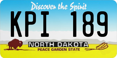 ND license plate KPI189