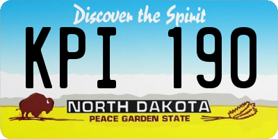 ND license plate KPI190