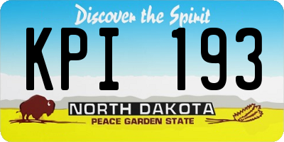 ND license plate KPI193