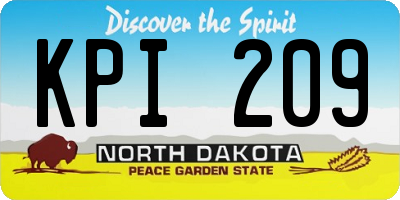ND license plate KPI209