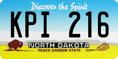 ND license plate KPI216