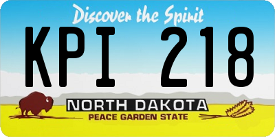 ND license plate KPI218