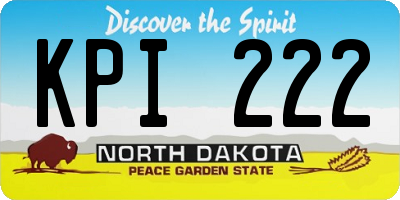 ND license plate KPI222