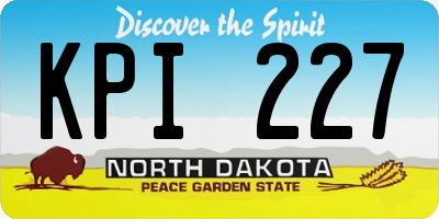 ND license plate KPI227