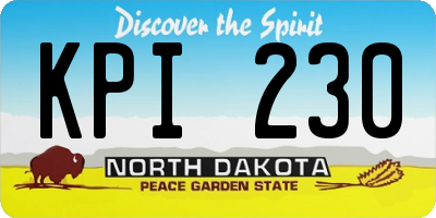 ND license plate KPI230