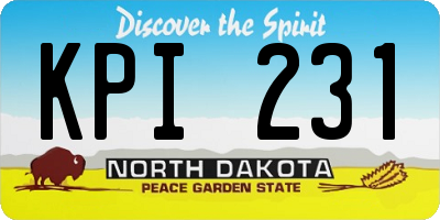 ND license plate KPI231
