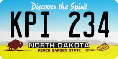 ND license plate KPI234