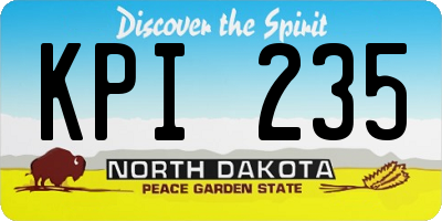ND license plate KPI235