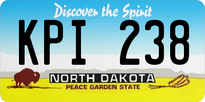 ND license plate KPI238
