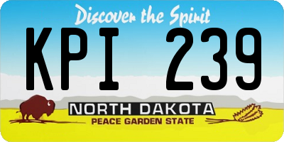 ND license plate KPI239