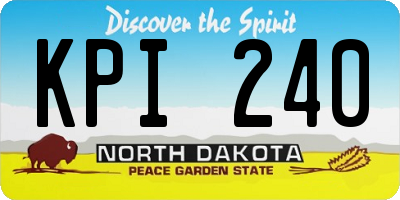 ND license plate KPI240