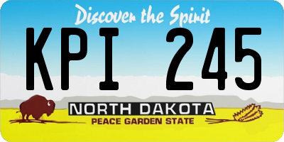 ND license plate KPI245