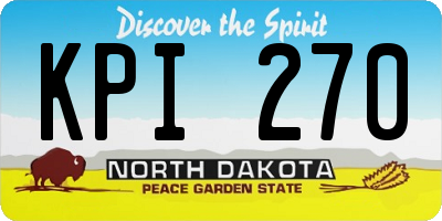 ND license plate KPI270