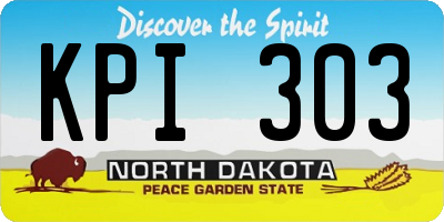 ND license plate KPI303