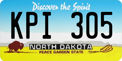 ND license plate KPI305