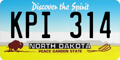 ND license plate KPI314