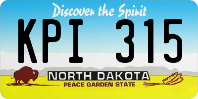 ND license plate KPI315