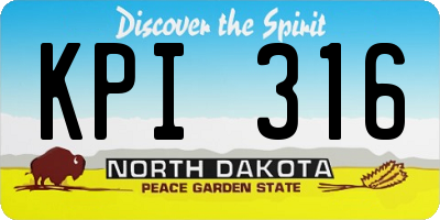 ND license plate KPI316