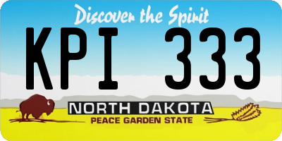 ND license plate KPI333