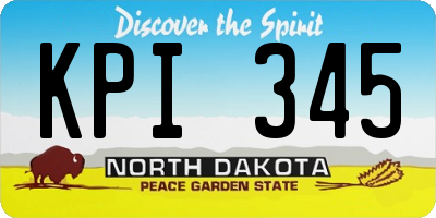 ND license plate KPI345