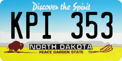 ND license plate KPI353