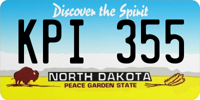 ND license plate KPI355