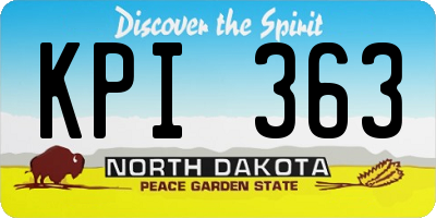 ND license plate KPI363