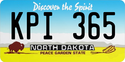 ND license plate KPI365