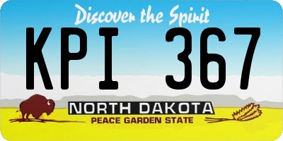 ND license plate KPI367