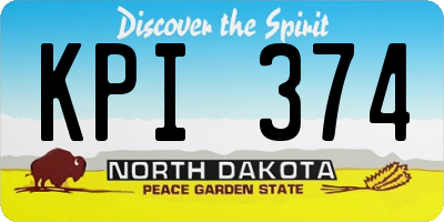ND license plate KPI374