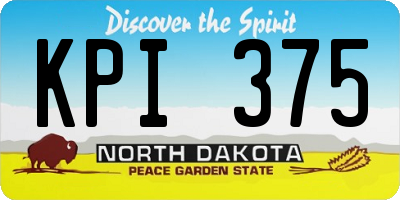 ND license plate KPI375