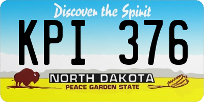 ND license plate KPI376