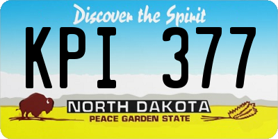 ND license plate KPI377