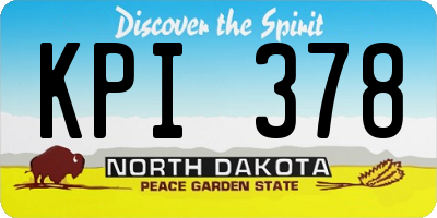 ND license plate KPI378