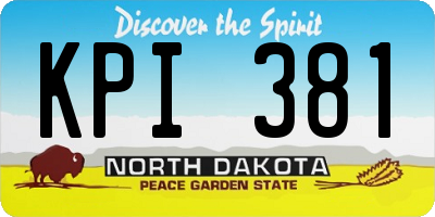 ND license plate KPI381