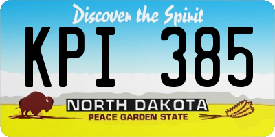 ND license plate KPI385