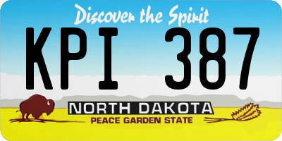 ND license plate KPI387