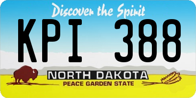 ND license plate KPI388