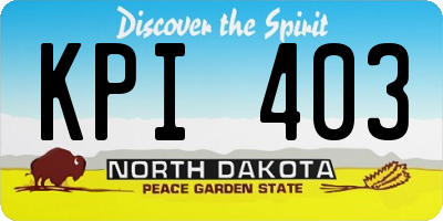 ND license plate KPI403