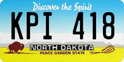 ND license plate KPI418