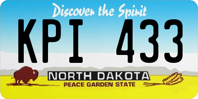 ND license plate KPI433