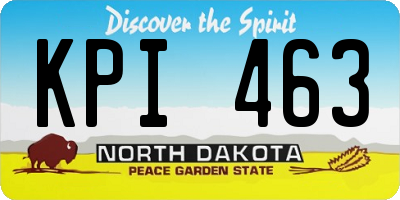 ND license plate KPI463