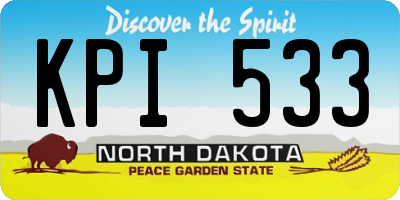 ND license plate KPI533