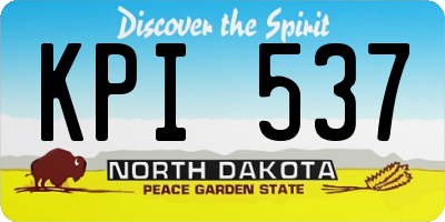 ND license plate KPI537