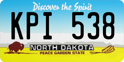ND license plate KPI538