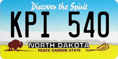 ND license plate KPI540